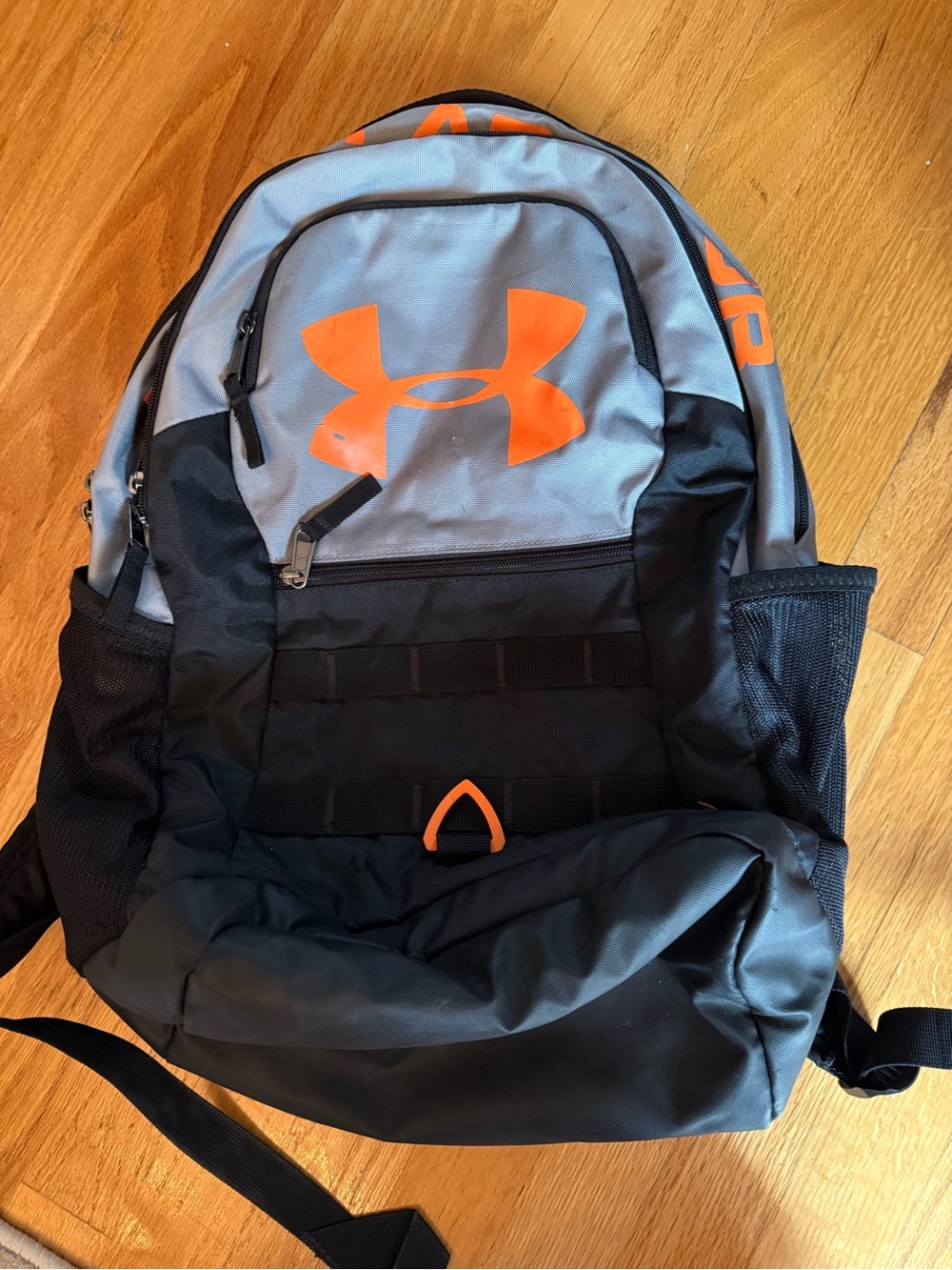 Under Armour Gray and Orange Logo Sport Backpack